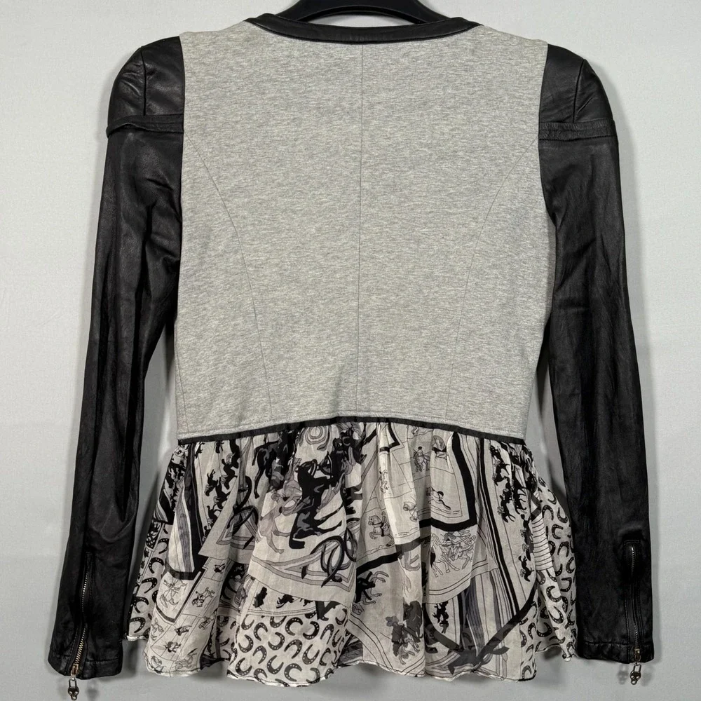 Women Stylish Jacket Rare M Skull Zip Multiple Layers Faux‎ Leather Small Arm